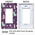 thumbnail image 3 of Yayeee Rocker Switch Wall Plate 1-Gang 4.6"x2.9" Home Decorative Outlet Cover, Purple Space Cat Pattern, 3 of 6