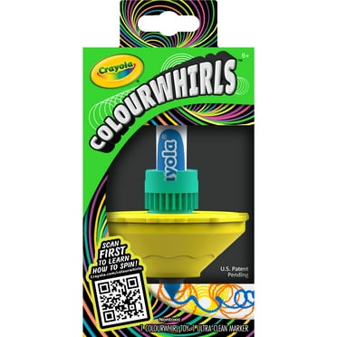 Crayola Colourwhirls, 1 Ct Neon, Spin Art Toy with Washable Marker, Competition Game, Coloring Gifts for Kids Ages 6, 7, 8, 9