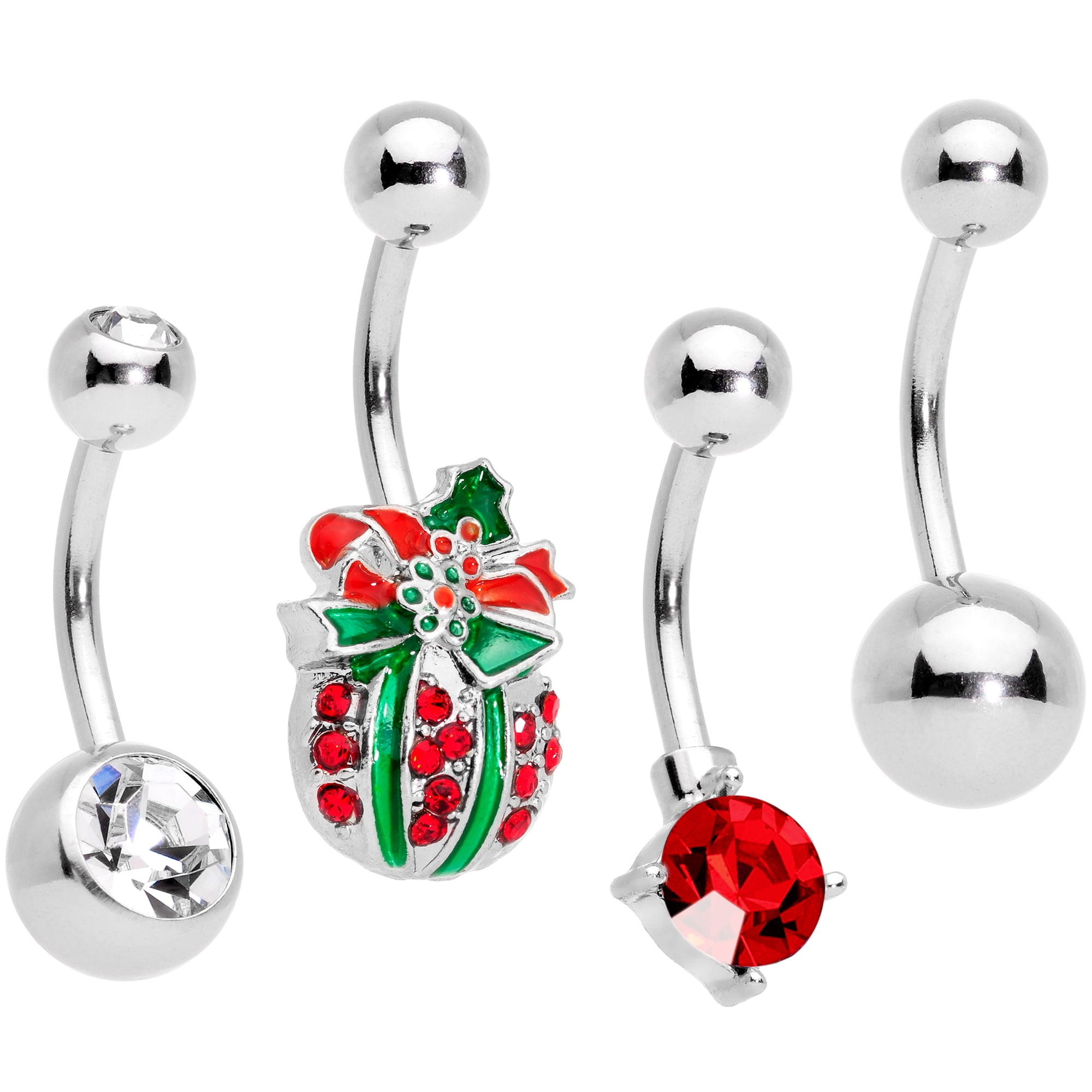Body Candy Womens 14G 316L Steel Navel Ring Piercing Christmas Peace Love  Santa Belly Button Ring - Walmart.com