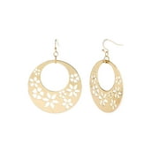 Time and Tru Goldtone Floral Disc Earrings