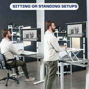 White Single Monitor Desk Mount Extra Tall Adjustable Stand for up to 32 Screen