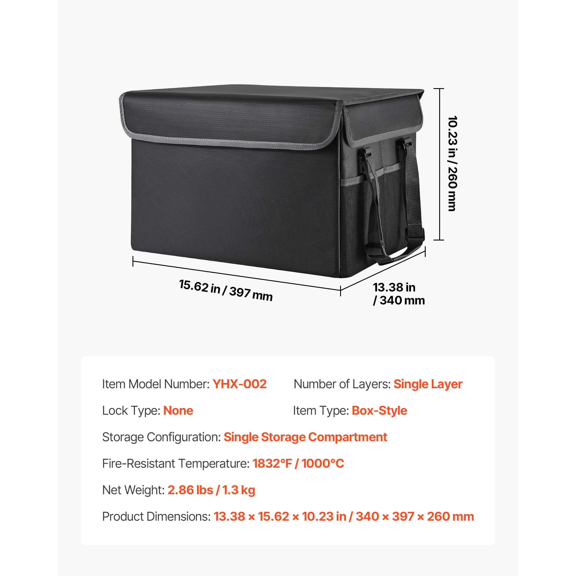 KFFKFF Fireproof Document Box, 1832 ℉ Heat-Resistant and Waterproof Storage, Compact and Foldable Design, Portable File Organizer for Home, Office, or Travel, Ideal for Passports ,Important Documents