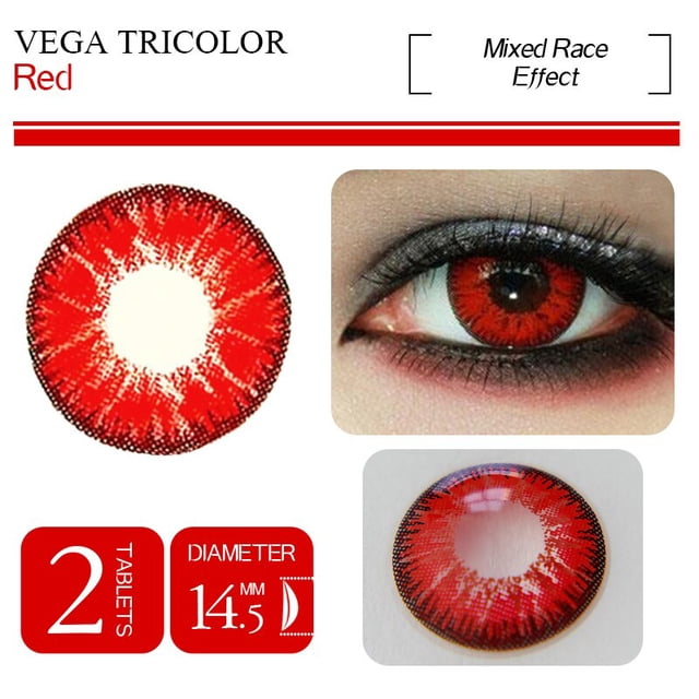 Lentillas de colores para Halloween, lentes de contacto de OVOLOOK-1pair(2 piezas), de arte multicolor, para Cosplay, hermoso ojo, (diámetro: 14,5 m)