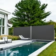 thumbnail image 5 of Topeakmart 19.7'L x 5.2'H Side Awning Double Retractable Screen for Patio Garden, Dark Gray, 5 of 8