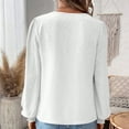 thumbnail image 6 of TKLPEHG Womens Tops Dressy Casual V Neck Hollow Lace Elegant Shirts Fashion Lightweight Long Sleeve Classic Solid Color Loose Leisure Comfy Blouses (White,L), 6 of 6