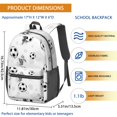 thumbnail image 3 of Soccer and Splash White Pattern 17" School Backpacks for Teens,Waterproof Oxford Fabric,S-Shape Padded Straps for School,Travel,Hiking,Camping, 3 of 6