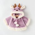 thumbnail image 1 of 4 Colors Cute Christmas Elk Plush Baby Jacket Autumn Winter Warm Hooded Infant Girls Coat Princess Cloak Baby Girl Clothes 0-24M, 1 of 4