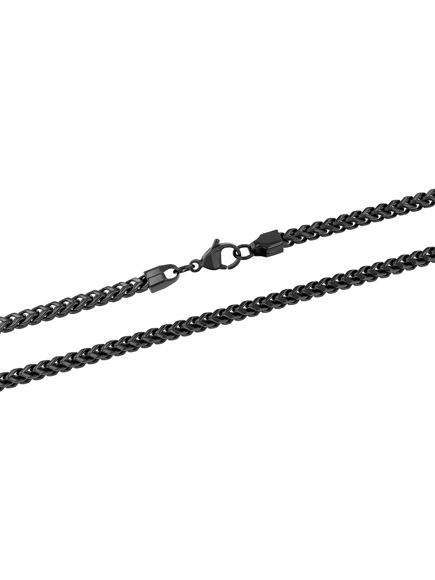 Men's Black Stainless Steel Franco 22" Chain Necklace - Brilliance Fine Jewelry