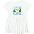 thumbnail image 3 of Inktastic Happy Chrismukkah Sweater Style with Menorah and Trees Girls Baby Dress, 3 of 5