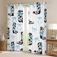 thumbnail image 2 of Homewish Kawaii Bow Tie Black Out Curtains,Western Cowgirl Boots Curtains Pack of 2 (42x63 Each),White Blue Black Bedroom Curtains For Children,Breathable Home Decor, 2 of 6
