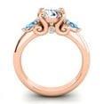 thumbnail image 4 of 2.50 Carat Stylish Round Cut Natural Diamond Blue Topaz Gemstone 3-Stone Engagement Ring for her Solid 14K Rose Gold Size 4 by Diamond-Capitals, 4 of 8