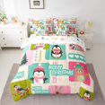 thumbnail image 2 of Castle Fairy Penguin Bear 7pcs Bedding Comforter Set for Kids,Merry Christmas Queen Bedding Sets Super Cozy,Cartoon Animal Queen Sheet Sets,Microfiber Bedroom Decor, 2 of 7