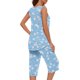 thumbnail image 5 of Conjunto de Ropa de Estar de Mujer Cuello Redondo Impresión Blusa sin Mangas Pantalones Cortos, Pantalones de Cintura Elástica para las Mujeres, 5 of 7