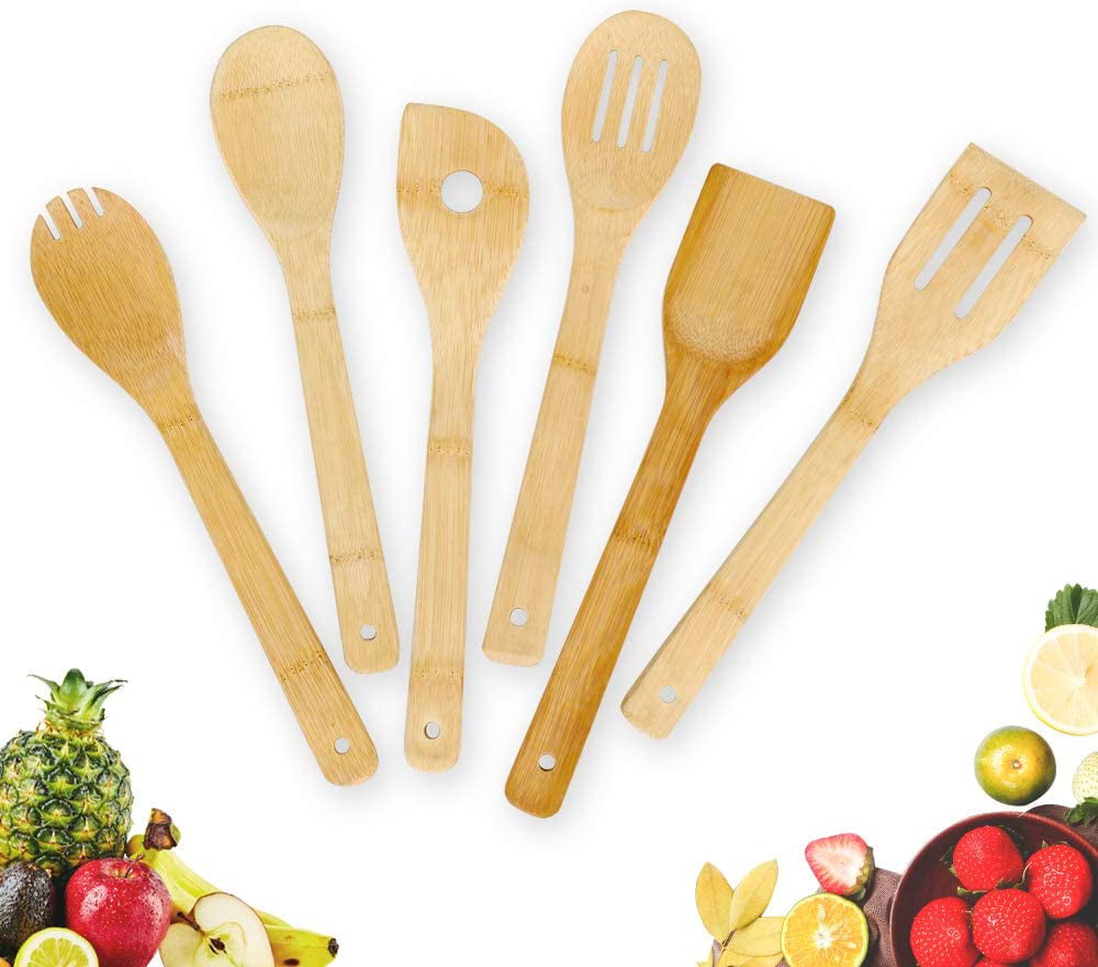 Dropship 6Pcs Cooking Utensil Bamboo Wooden Spoons Spatula Kitchen Cooking  Tools to Sell Online at a Lower Price