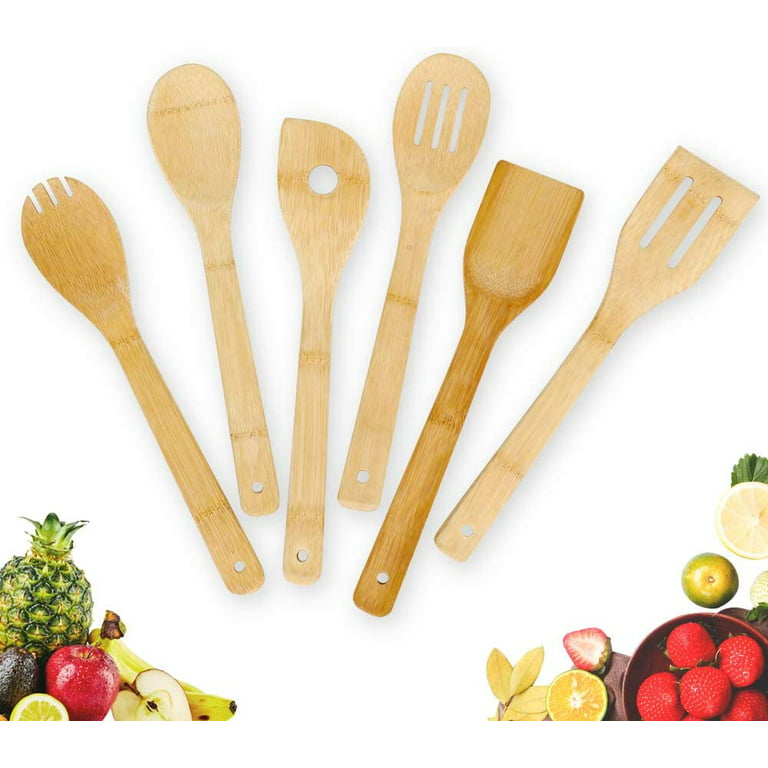 Phonesoap Wooden Cooking Utensil 5 Spoon Spatula Tools Kitchen Mixing Piece Set KitchenDining & Bar Beige, Size: 30