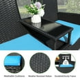 thumbnail image 3 of Devoko Outdoor Patio Loveseat Rattan Patio Conversation Furniture Set with Coffee Table, Blue, 3 of 7