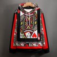 thumbnail image 4 of CASINO RED QUEEN OF HEARTS PATTERN RED-BLACK ART men and women 654D Printed Hoodie Funny Fashion Casual Personality Hip Hop Long Sleeve Cool Pullover, 4 of 8