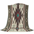 thumbnail image 6 of Brown Southwest Blanket Soft Cozy Warm Throw Blanket for Couch, Plush Fuzzy Flannel Fleece Blankets for Sofa, Ethnic Boho Tribal Vintage Geometric Bed Blankets Lightweight Gifts for Women, 40"x50", 6 of 9