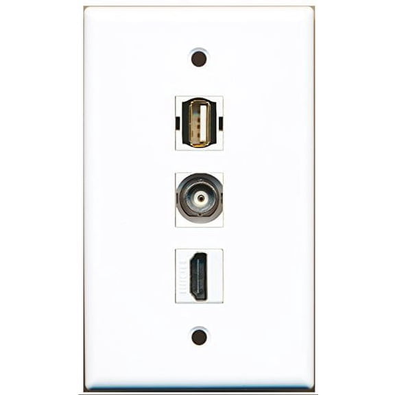 RiteAV - 1 Port HDMI and 1 Port USB A-A and 1 Port BNC Wall Plate
