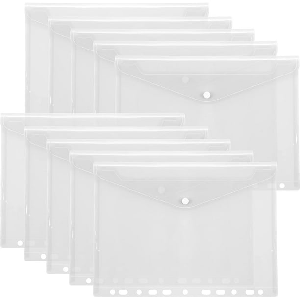 Toplive File Folders,12 Packs Plastic Envelopes Clear A5 Letter Size