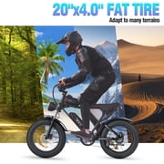 Peak 1500W Electric Bike for Adults,48V 15.6AH,Max 70 Miles E-Mountain Bike ,20 Fat Tire 7 Speed 28MPH Electric Bicycle