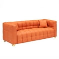 thumbnail image 2 of Aukfa 80" Modern Comfy Sofa, Deep Tufted Couch for Living Room, 2 Pillows, Leathaire, Orange, 2 of 10