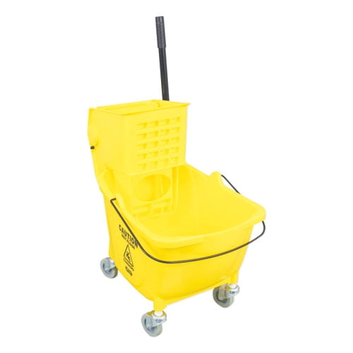 Side-Press Wringer And Plastic Bucket Combo, 12 To 32 Oz, Yellow | Bundle of 2