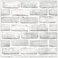 White Gray Brick Wallpaper, 3D Effect Vintage Blocks Peel and Stick