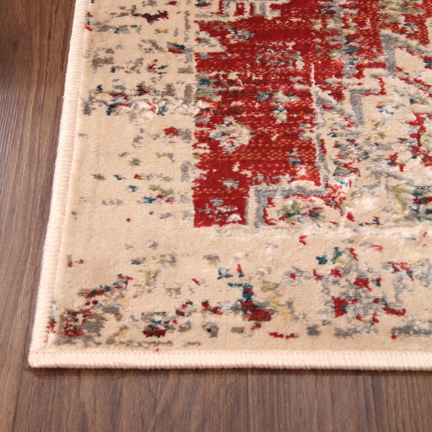 Superior Marquis Modern Farmhouse Indoor Runner Rug, 2' 7" x 8', Red