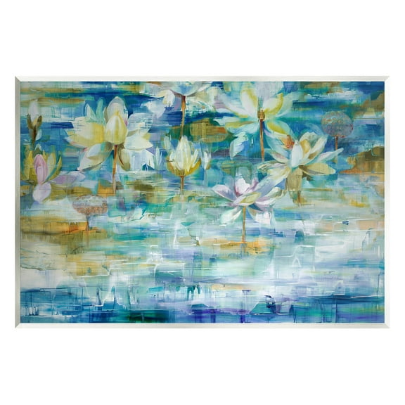 Stupell Industries Lotus Water Lilies Modern Pond Painting Unframed Art Print Wall Art, Design by Liz Jardine