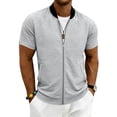 thumbnail image 3 of Full Zip T Shirts for Men Short Sleeve Summer Lightweight Cardigans with Pockets Casual Athletic Workout Shirts, 3XL, 3 of 8