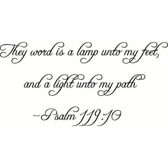 Psalm 119:105 Bible Verse Vinyl Wall Decal by Scripture Wall Art, 11"x22" Black, Psalms, Christian
