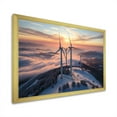 thumbnail image 2 of Designart "Mountain Sunset Wind Turbines View IV" Architecture Framed Wall Art Decor - Industrial Yellow Wind Turbines Entryway Framed Wall Art Print, 2 of 6