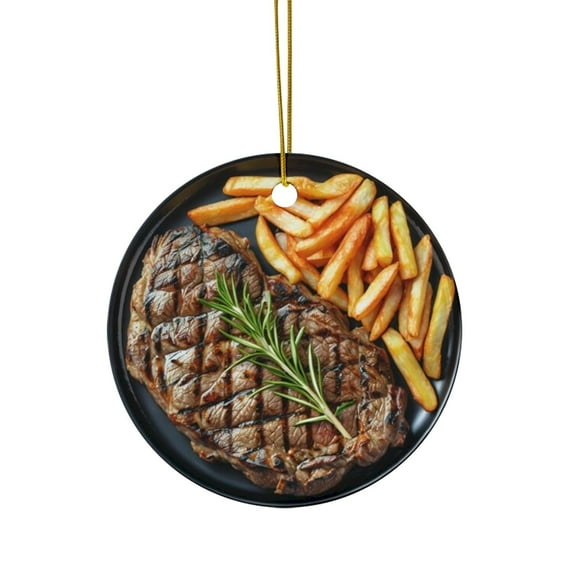 SUSHANG Christmas Foods Ornaments Acrylic Fries Hanging Slices Fast Food Decorative Christmas Tree Ornament Lightweight Colors Perfect for Home Fireplace Door Decor Unique Gift for Food Lovers Kids