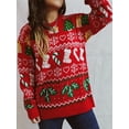 thumbnail image 3 of SUNSIOM Chandails de Noël pour Femmes, Manches Longues, Col Rond, Bas Flocon de Neige, Pull Décontracté, 3 of 6