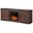 thumbnail image 2 of Farmhouse Fireplace TV Stand for up to 75 inch TVs Brown, 2 of 2