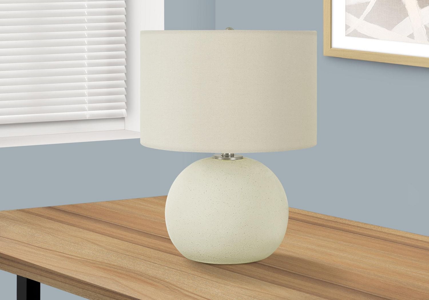 Monarch Specialties Lighting, 18"h, Table Lamp, Ivory / Cream Shade, Cream Ceramic, Contemporary