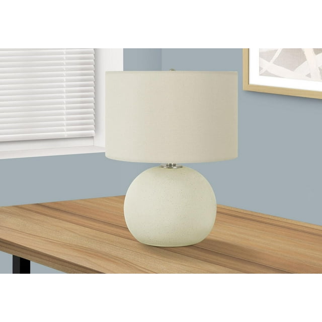 Monarch Specialties Lighting, 18"h, Table Lamp, Ivory / Cream Shade, Cream Ceramic, Contemporary