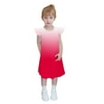 thumbnail image 5 of Girls Dresses Ruffle Sleeve Child Summer Casual T Shirt Dresses Flowy Dresses Gradient Printed A-Line Midi Tank Sundress Kids Long Sleeve Dresses Red 11Y, 5 of 8