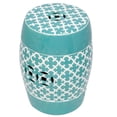 thumbnail image 4 of 18" Blue Moroccan Garden Stool, 4 of 7