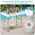 thumbnail image 6 of HomGarden Party Ice Cooler Table Folding Chill Table W/Skirt & Drain Hose & Bucket for Picnic Indoor Outdoor, 6 of 10