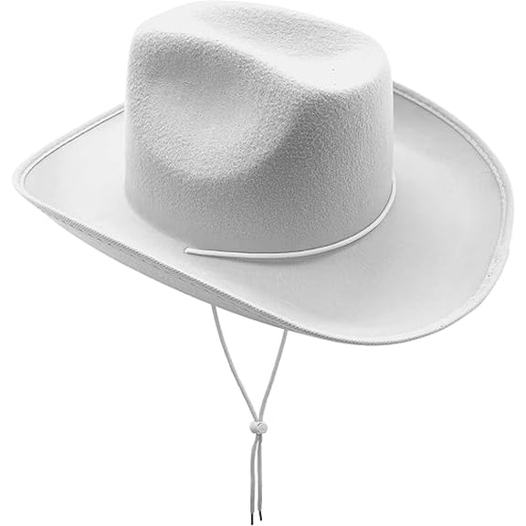 4Es Novelty White Cowboy Hat for Women & Men - White Cowboy Hat for Women, Ideal Cowboy Hat for Girls & Boys, Costume Hat, Western Party Accessory