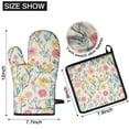 thumbnail image 6 of Pioneer Flower Floral Print Pattern Kitchen Oven Mitt and Pot Holder Sets 2 Pcs for Baking, Cooking and Grilling, Heat Resistant Up To 392 °F, 6 of 7