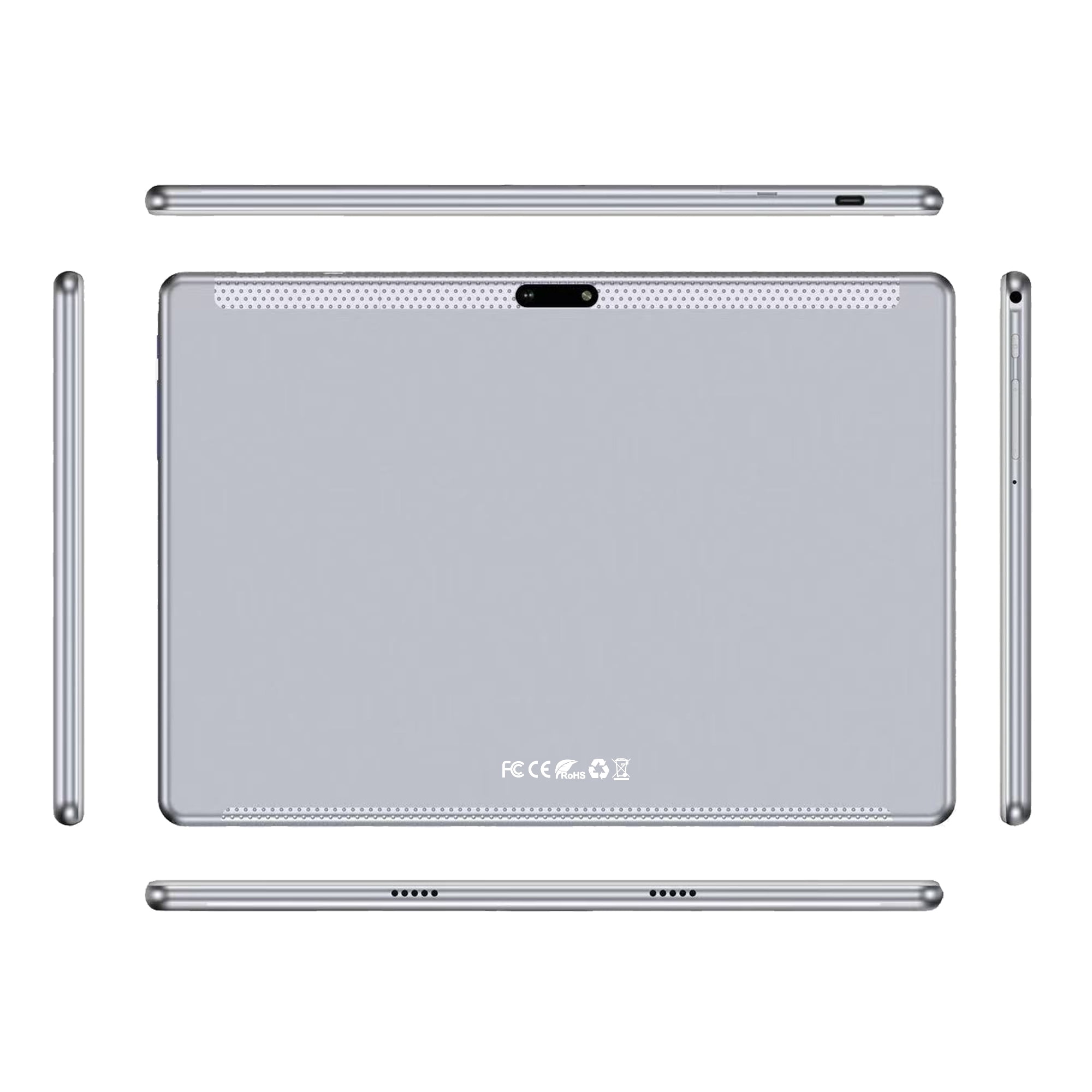 10 inch Tablet Android 13 Tablets, 6+(10)GB RAM 128GB ROM 256GB Expand, 1280x800 IPS HD Touch Screen, Google Certificated, WiFi, Dual Camera, Bluetooth, 6000mAh silver-(with Leather case)