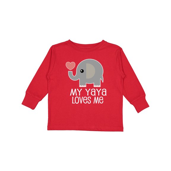 Inktastic My Yaya Loves Me Grandchild Boys or Girls Long Sleeve Toddler T-Shirt