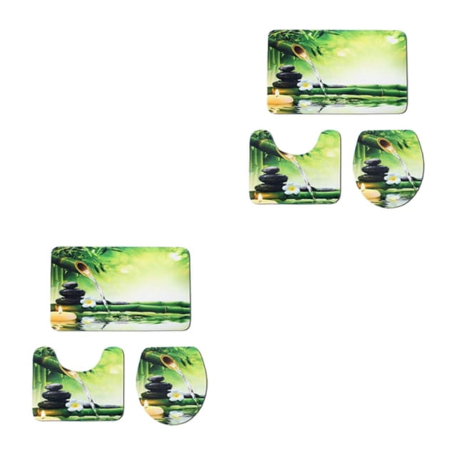 Juego de alfombrillas de baño impermeables Toystoory verde Moderno y multifuncional J191004-B006 50cmx80cm 2Conjunto
