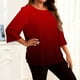 thumbnail image 2 of TaTaai Flowy Plus Size Gradient Tee, Women's Casual Long Sleeve Blouse, Lightweight Round Neck Top, Versatile Fabric for Dating Party Everyday Gift, 2 of 6