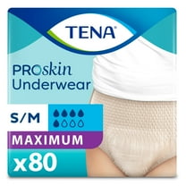 Tena ProSkin Incontinence Underwear for Women, Maximum, S/M, 80 Ct