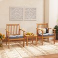 thumbnail image 3 of Costway 3 PCS Patio Wood Furniture Set Acacia Wood Chairs & Coffee Table with soft Cushions Grey, 3 of 9