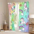 thumbnail image 3 of Manfei Kawaii Unicorn Black Out Curtains,Cute Rainbow Lightning Pattern Curtains Pack of 2 (42x63 Each),Yellow Green Purple Ombre Bedroom Curtains For Girls Teens,Breathable Home Decor, 3 of 6